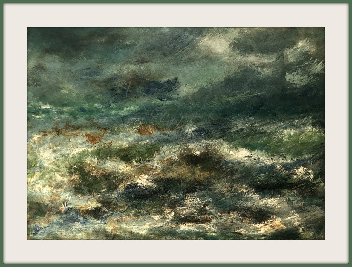 Das Meer Öl Auf Pappe Mischtechnik Druck auf Lithopapier, 70 x 50 cm by Asghar Keyhanian