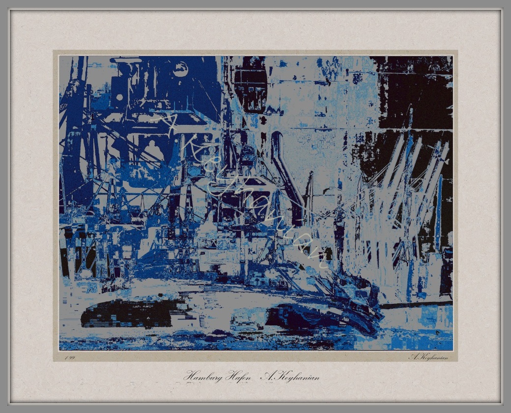 Hamburg Ansichten Hamburg Hafen Elbphilharmonie Mischtechnik 80 x 50 cm Druck auf Lithopapier, Variabel