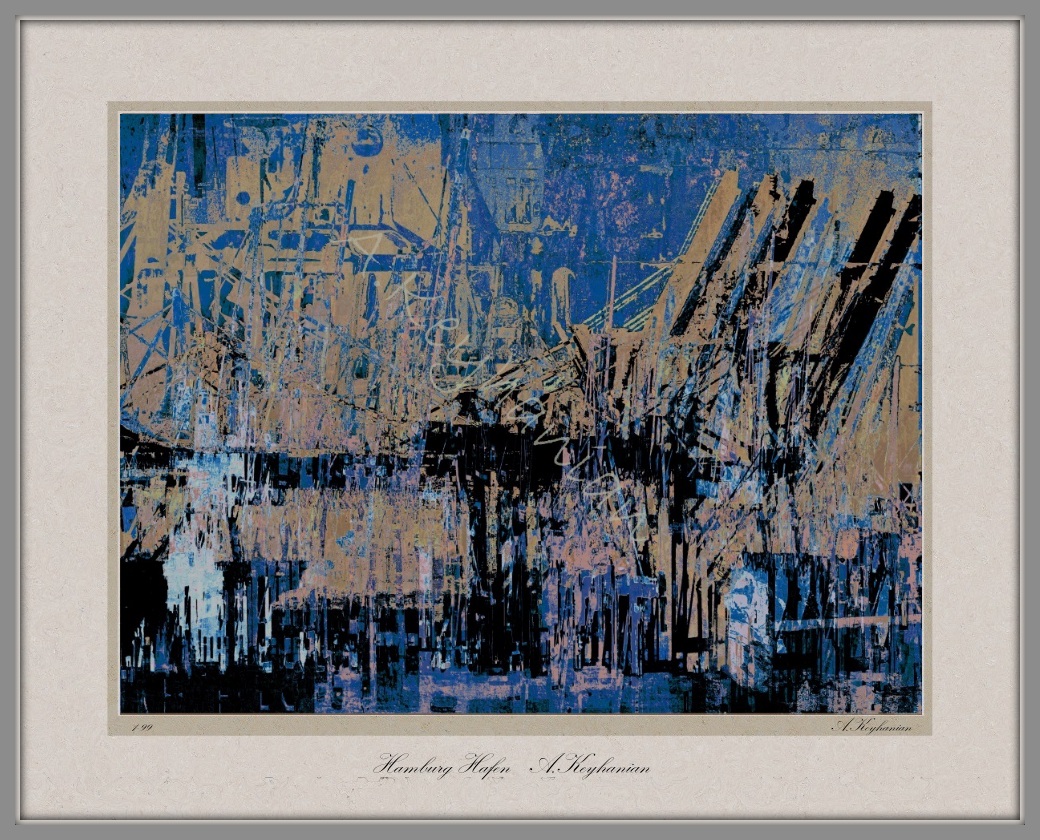 Hamburg Ansichten Hamburg Hafen Elbphilharmonie Mischtechnik 80 x 50 cm Druck auf Lithopapier, Variabel