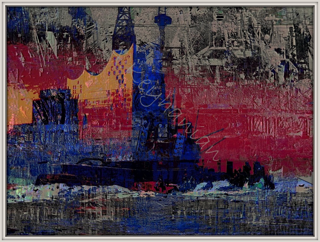 Hamburg Ansichten Hamburg Hafen Elbphilharmonie Druck auf Lithopapier, Variabel