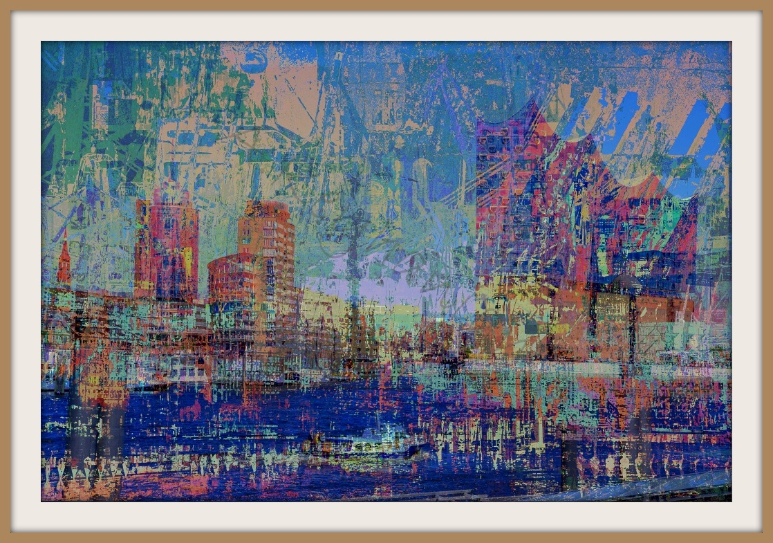 Hamburg Ansichten Hamburg Hafen Elbphilharmonie Druck auf Lithopapier, Variabel